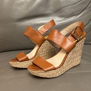 Michael Kors Tan Wedge Sandals